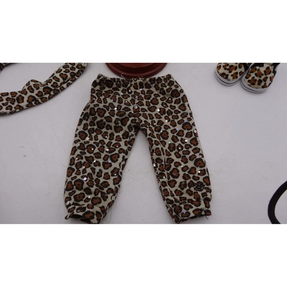 Justice Doll Outfit Clothes Leopard Print Peace Graphic T-Shirt Shoes Set 18